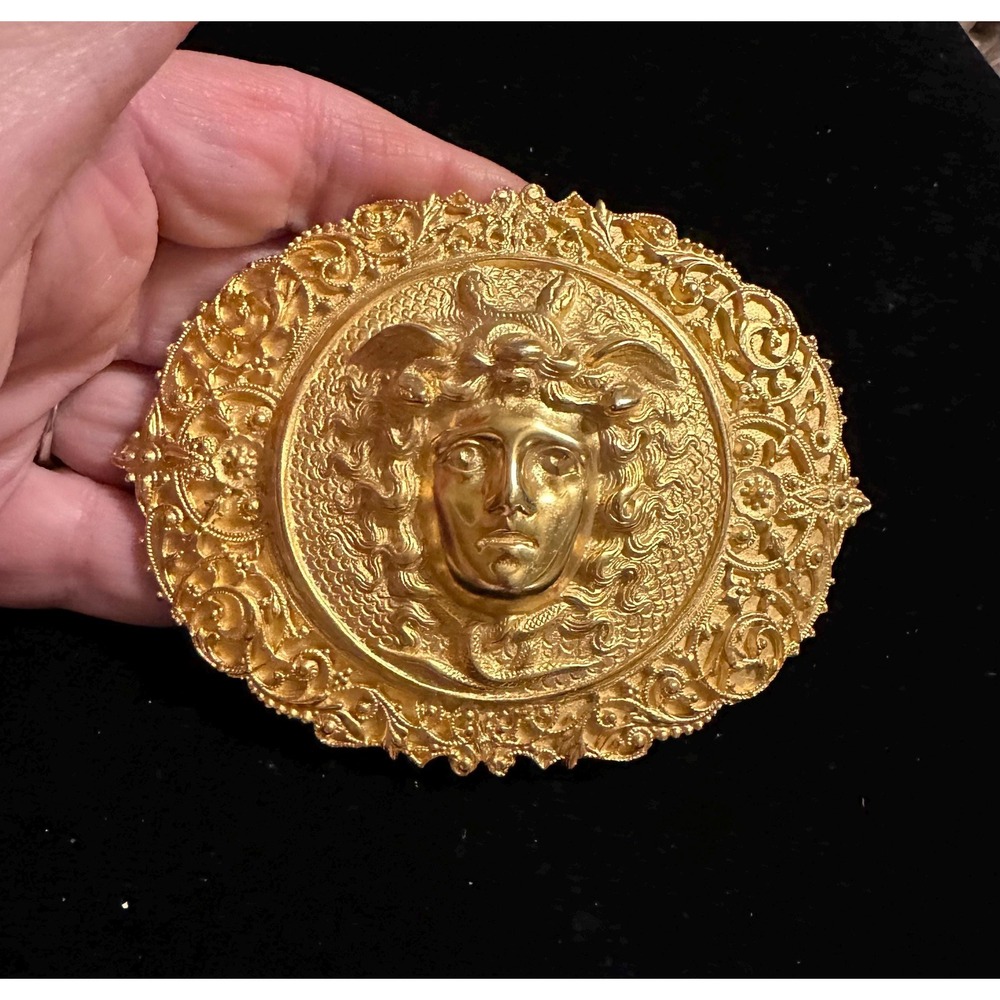 Doreen Ryan Gold Medusa Belt Buckle